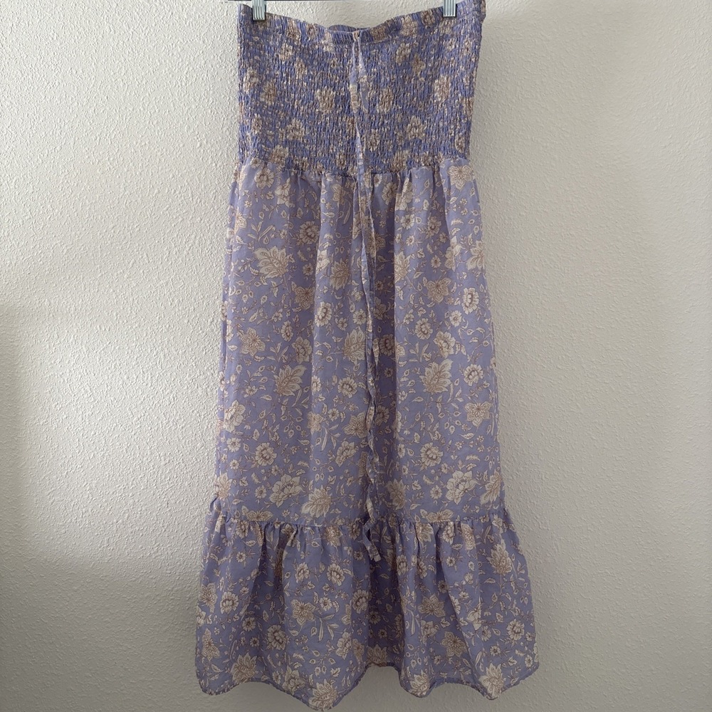 Shade & Shore Dress Women's Size M Floral Smocked Strapless Beach Cover Up